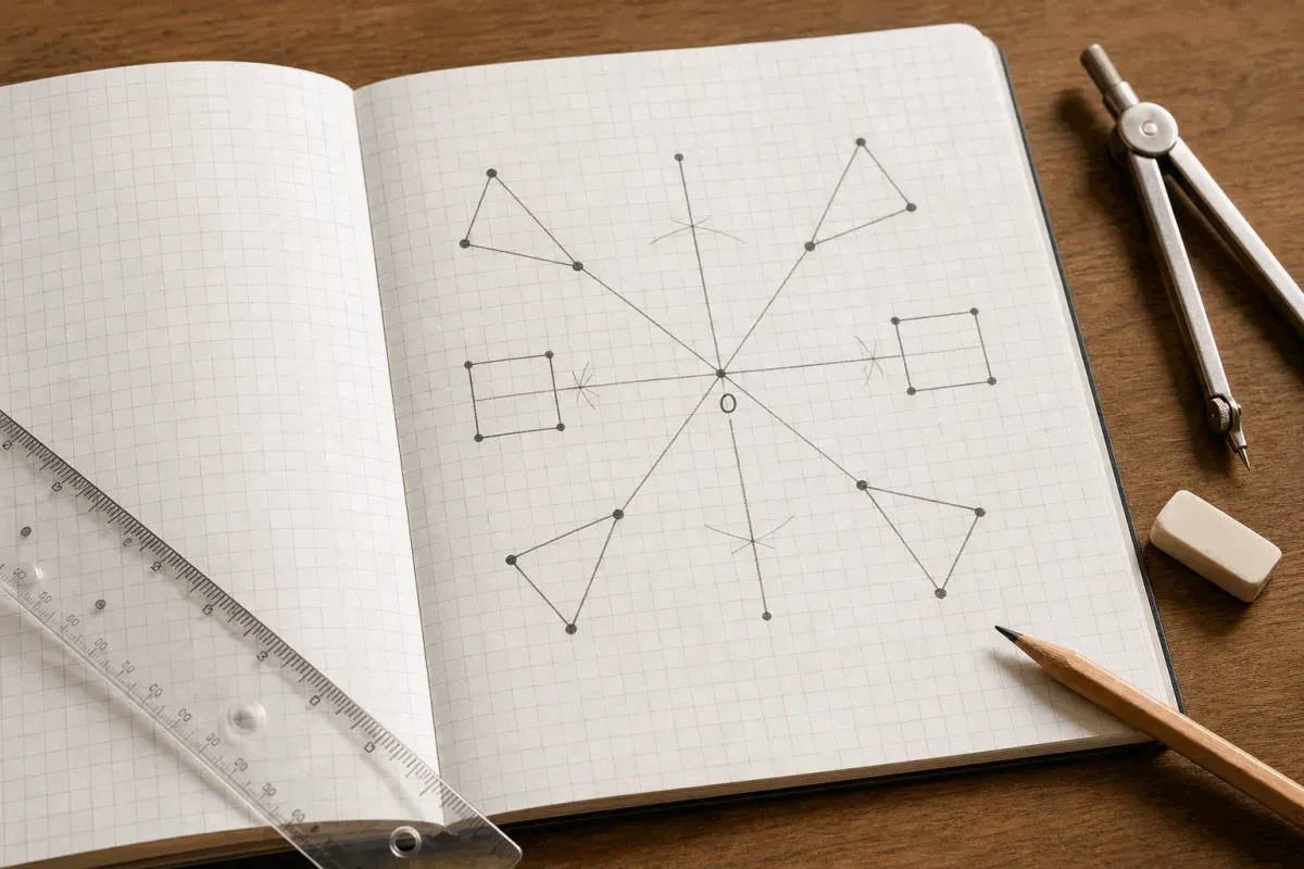 La symétrie centrale en 5ème se construit autour d’un point